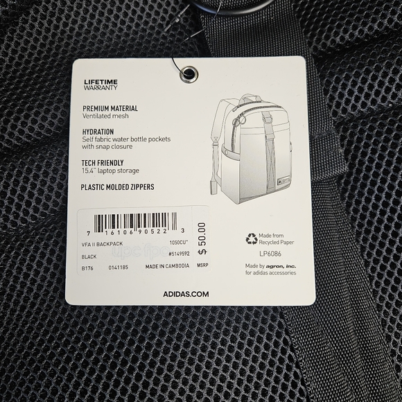 ADIDAS WOMEN'S VFA 2 BACKPACK BLACK - Picture 3 of 16
